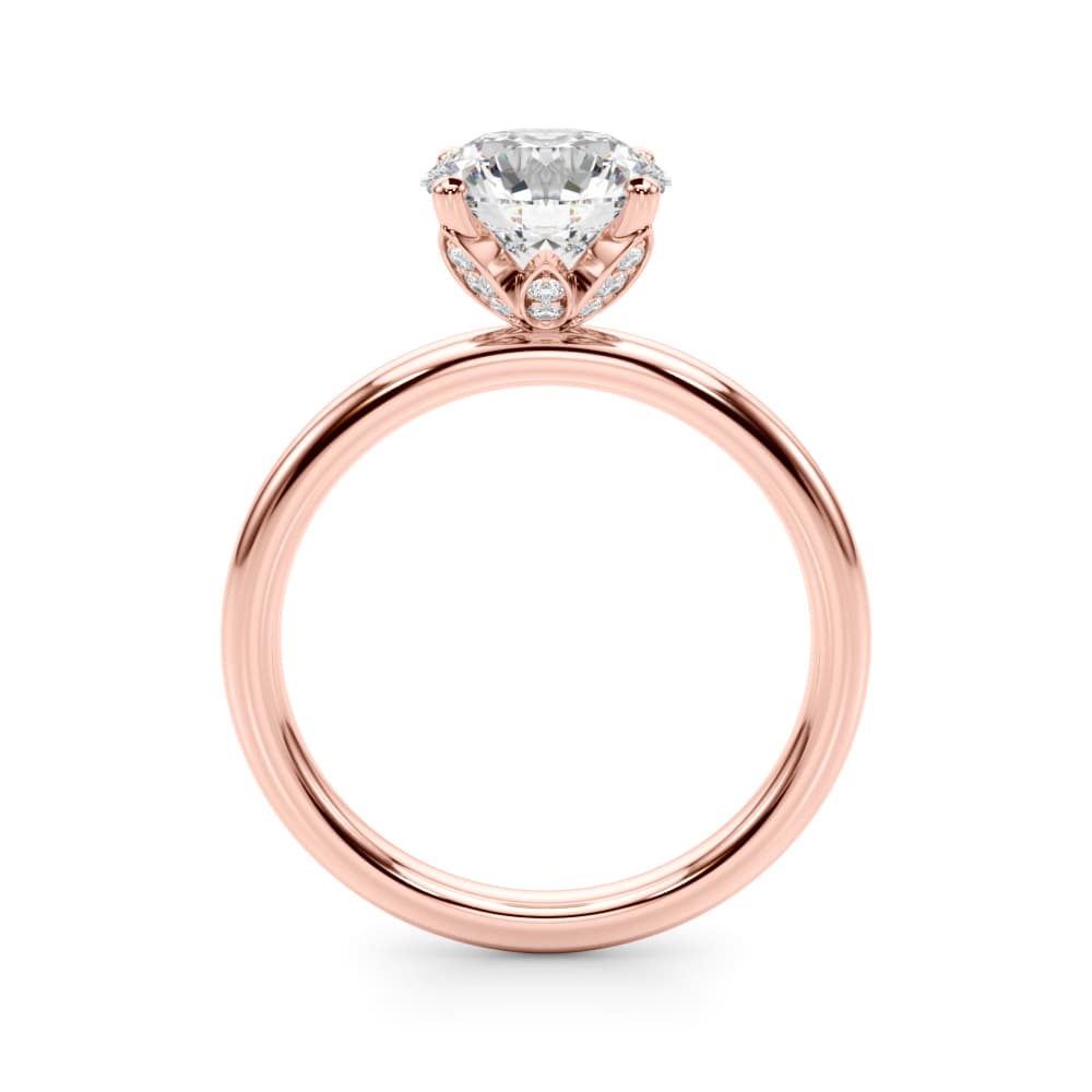 Floral Engagement Ring, style 51316, Side view in rose gold