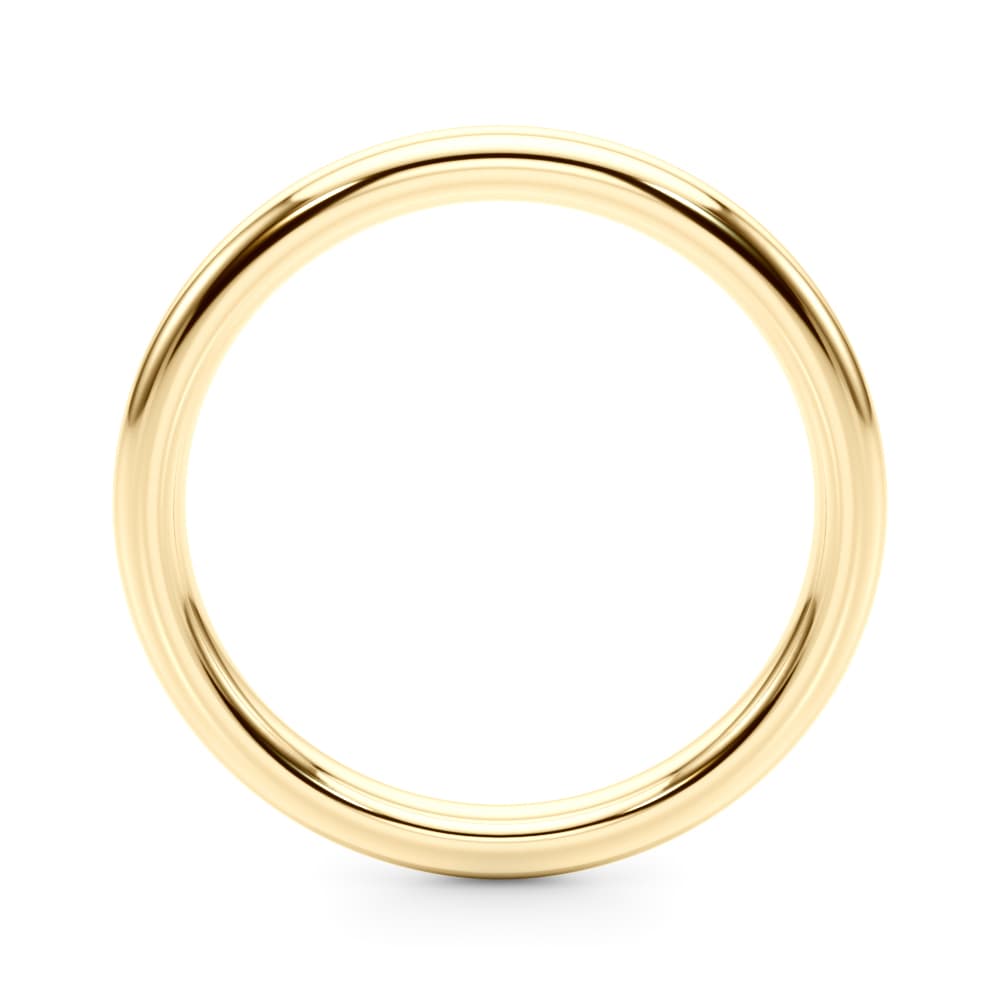 Plain Wedding Ring, Side view in yellow gold