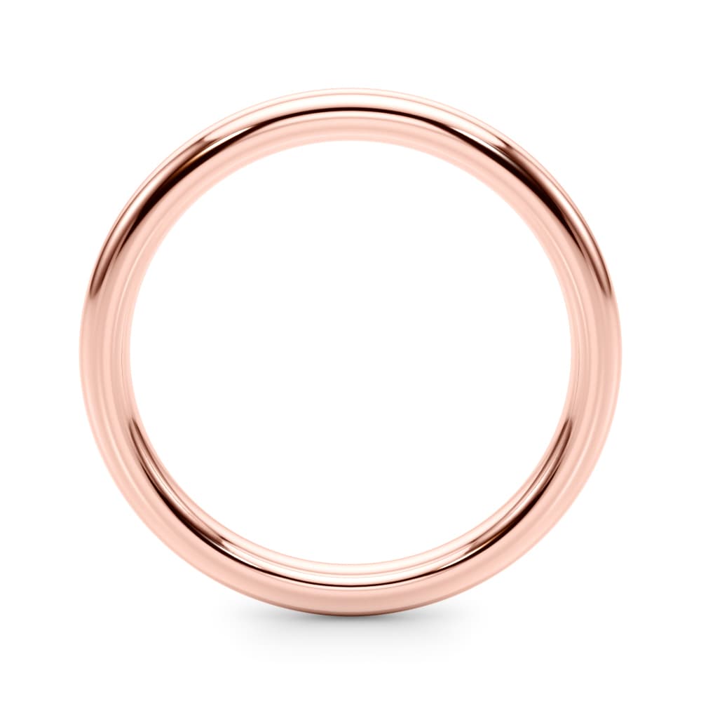 Plain Wedding Ring, Side view in rose gold