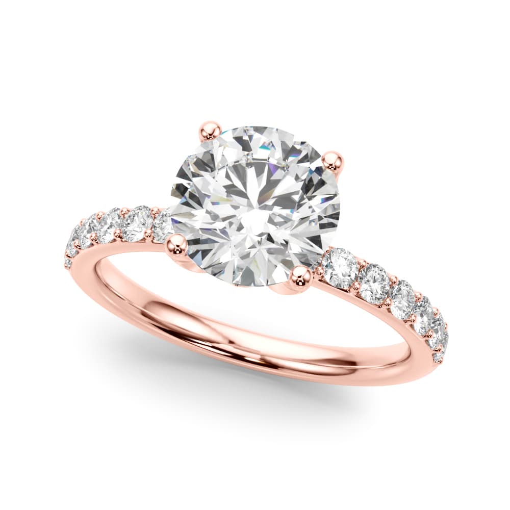 Floral Engagement Ring, style 51317, Front view in rose gold