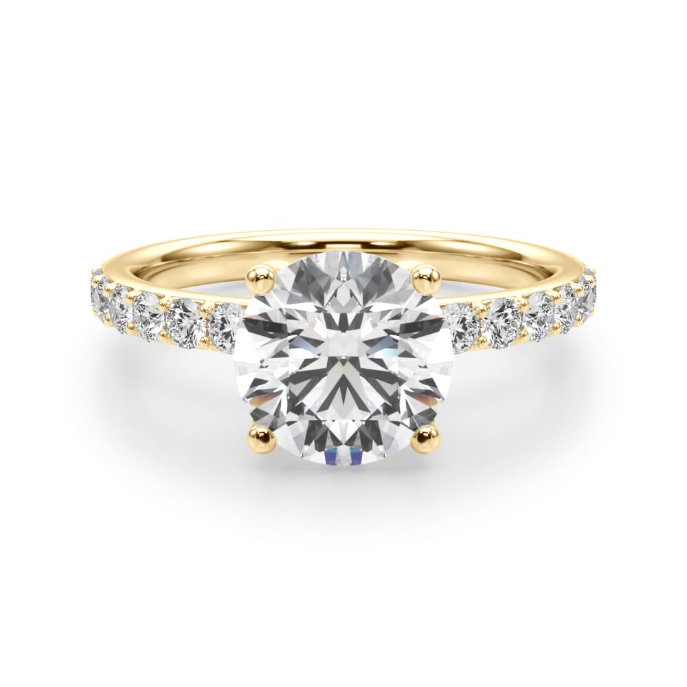 Floral Engagement Ring, style 51317, Angle view in yellow gold