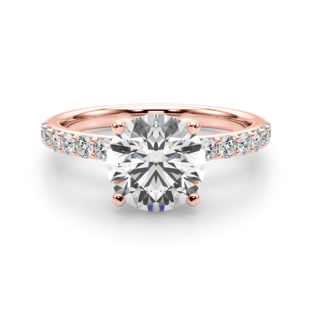 Floral Engagement Ring, style 51317, Angle view in rose gold