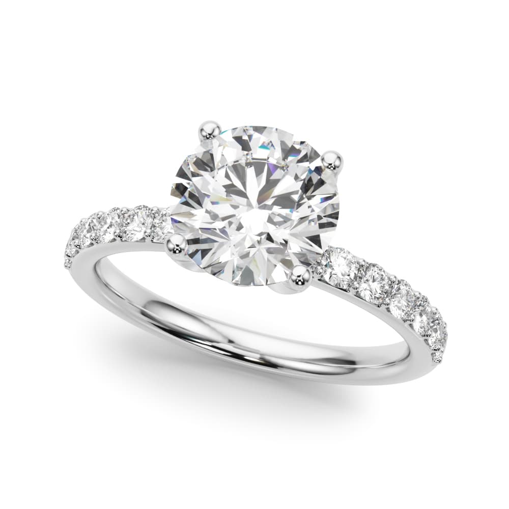 Floral Engagement Ring — style 51317 in 10k White Gold