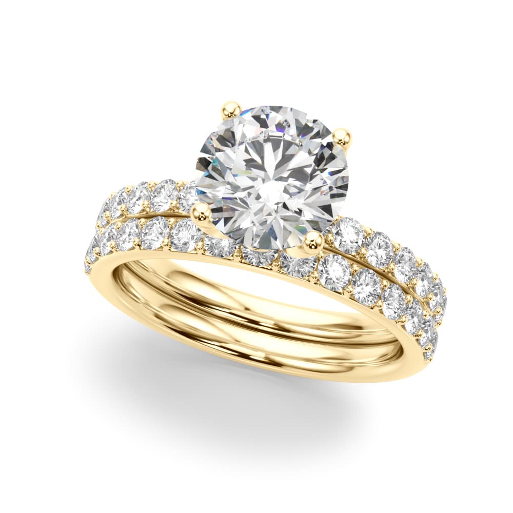 Floral Engagement Ring, style 51317, On hand view in yellow gold