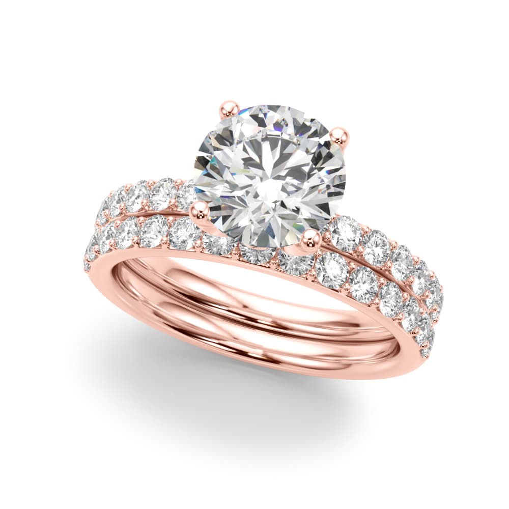 Floral Engagement Ring, style 51317, On hand view in rose gold