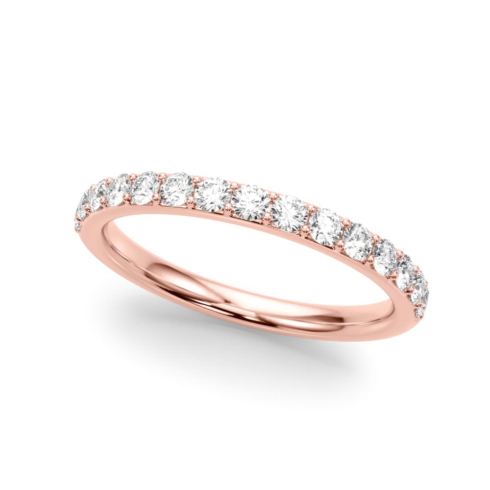 Shared Prong Wedding Ring (0.45 ct. tw.), Front view in rose gold