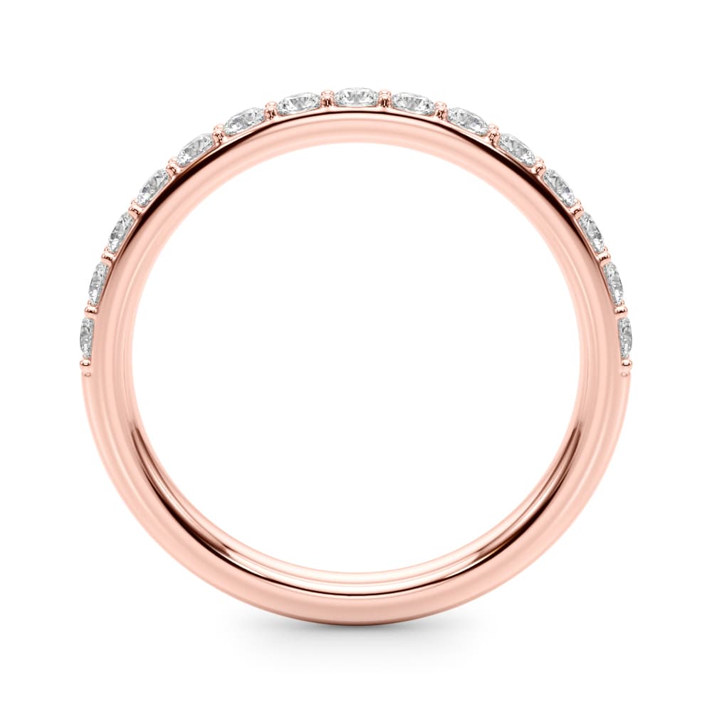Shared Prong Wedding Ring (0.45 ct. tw.), Side view in rose gold