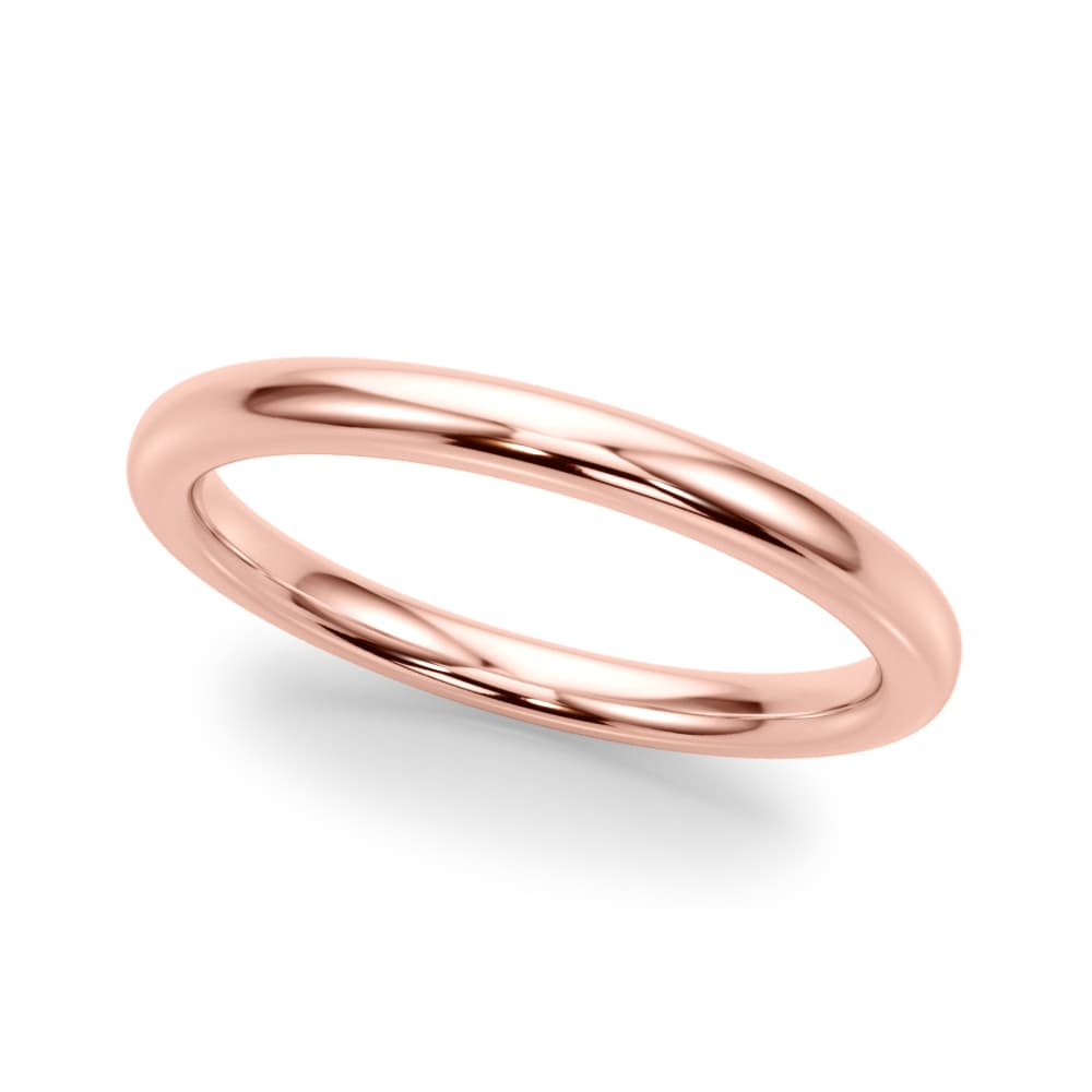 Plain Wedding Ring, Front view in rose gold