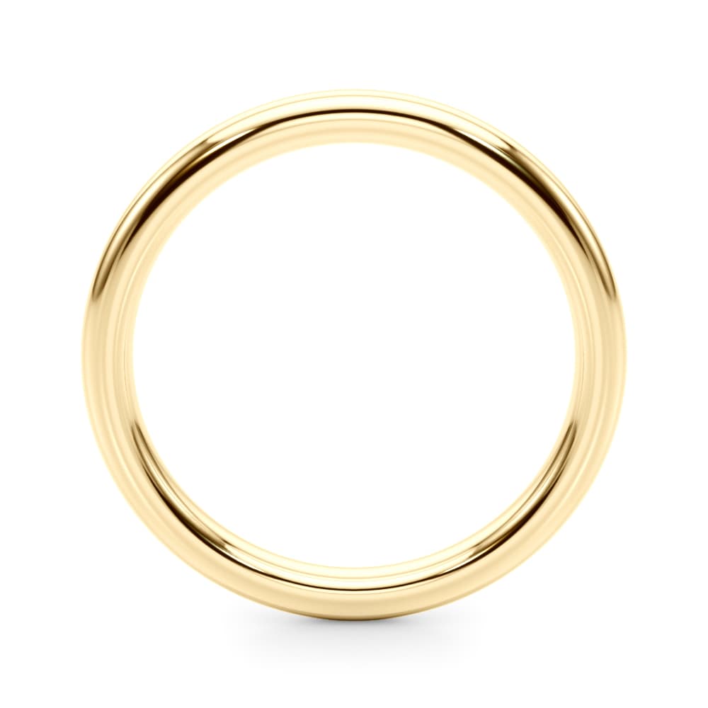 Plain Wedding Ring, Side view in yellow gold