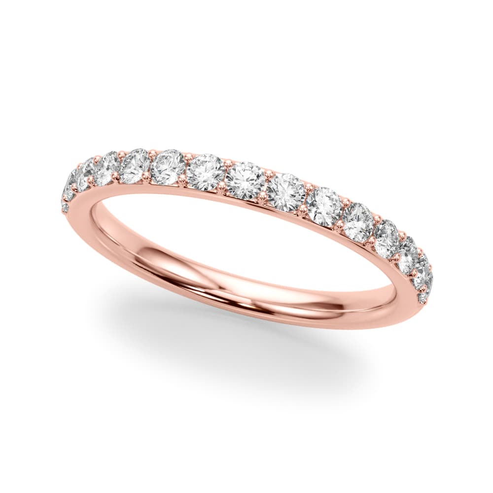 Shared Prong Wedding Band (0.45 ct. tw.), Front view in rose gold