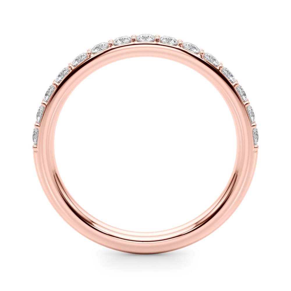 Shared Prong Wedding Band (0.45 ct. tw.), Side view in rose gold