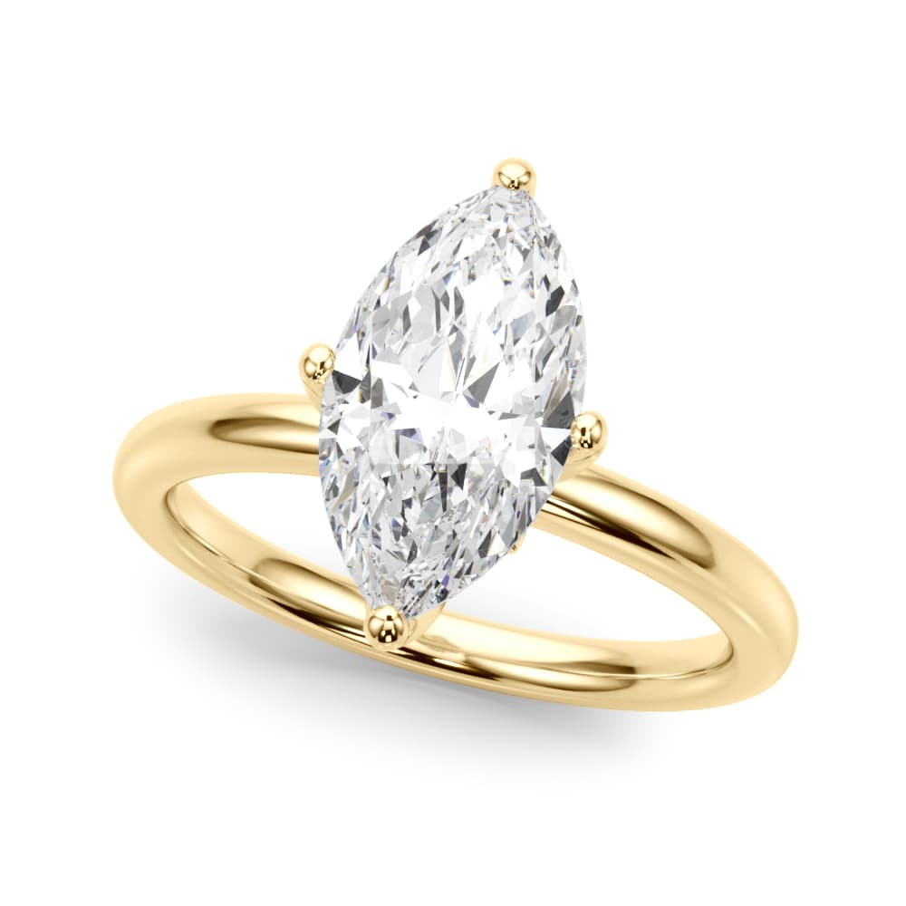 Floral Marquise Engagement Ring, style 51320, Front view in yellow gold
