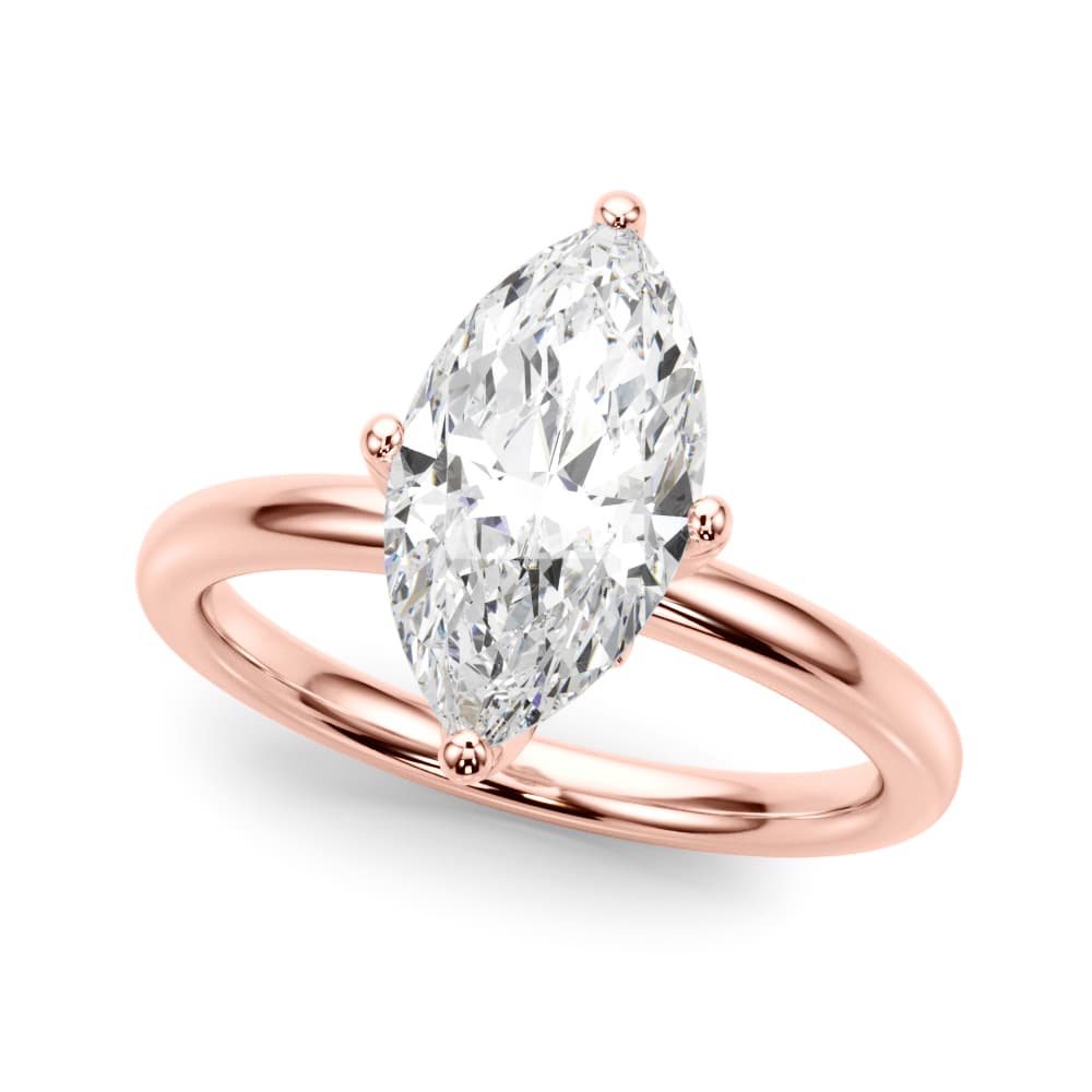 Floral Marquise Engagement Ring, style 51320, Front view in rose gold