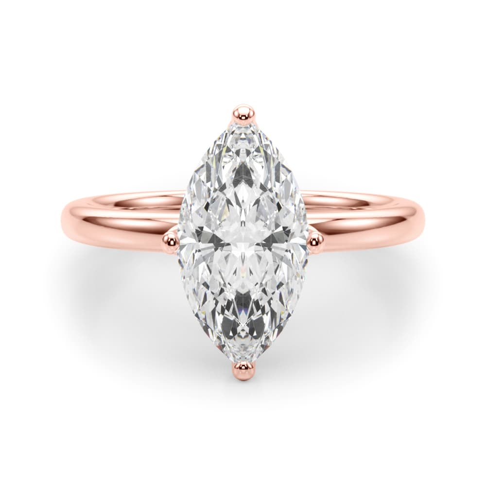 Floral Marquise Engagement Ring, style 51320, Angle view in rose gold