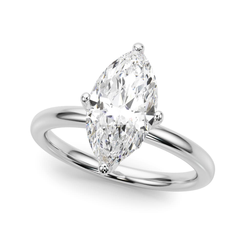 Floral Marquise Engagement Ring — style 51320 in 10k White Gold