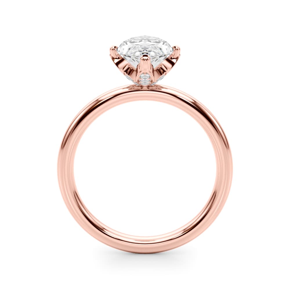 Floral Marquise Engagement Ring, style 51320, Side view in rose gold