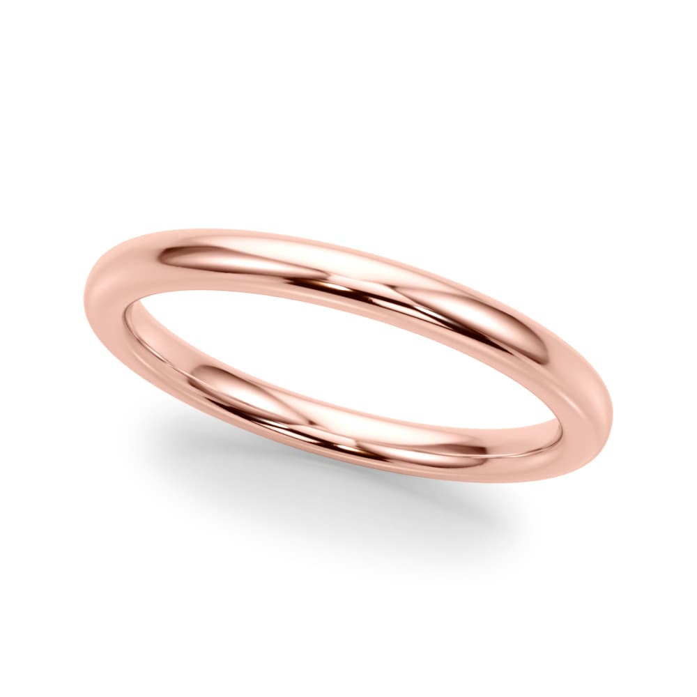 Plain Wedding Band, Front view in rose gold