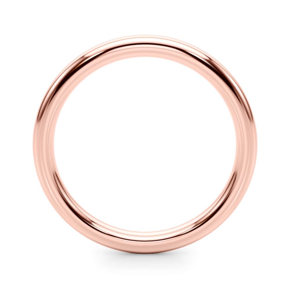 Plain Wedding Band, Side view in rose gold