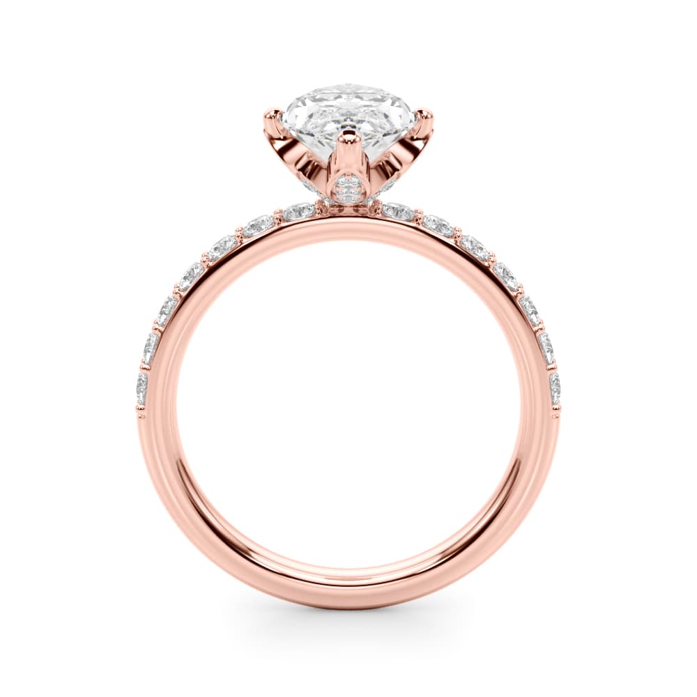 Floral Marquise Engagement Ring, style 51321, Side view in rose gold