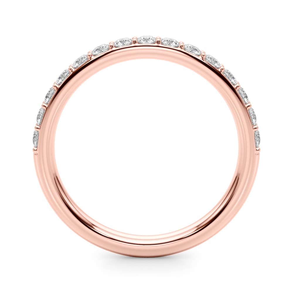 Shared Prong Wedding Band (0.45 ct. tw.), Side view in rose gold