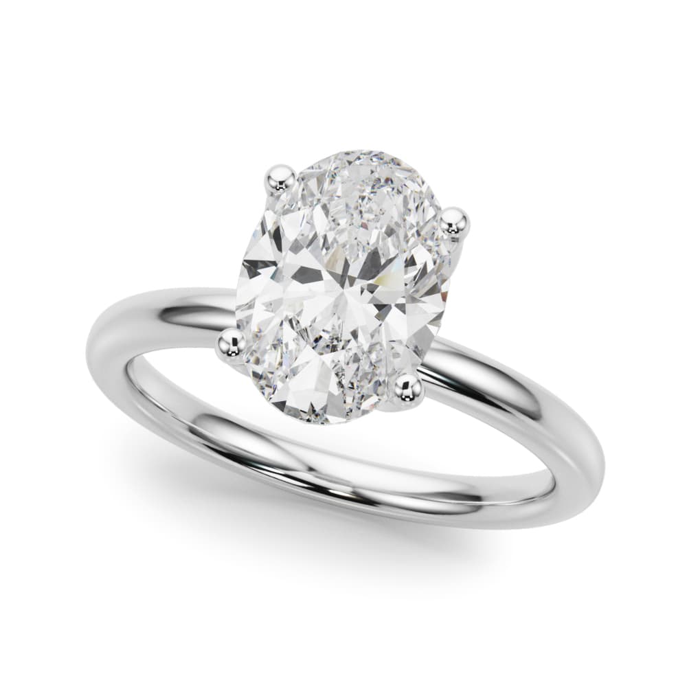 Floral Oval Engagement Ring — style 51322 in 10k White Gold