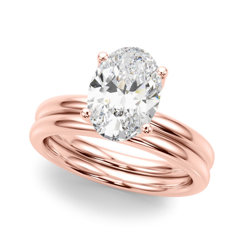 Floral Oval Engagement Ring, style 51322, On hand view in rose gold