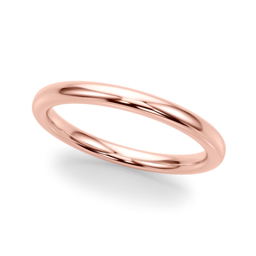 Plain Wedding Band, Front view in rose gold