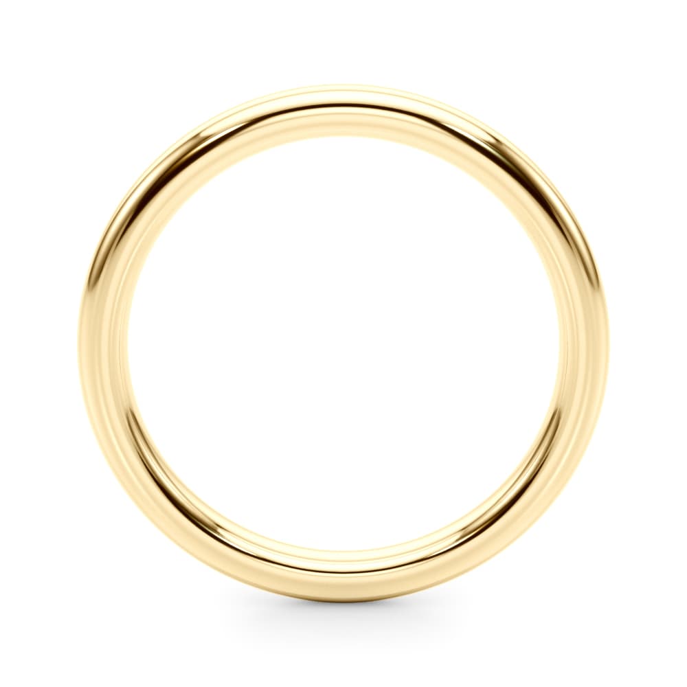 Plain Wedding Band, Side view in yellow gold