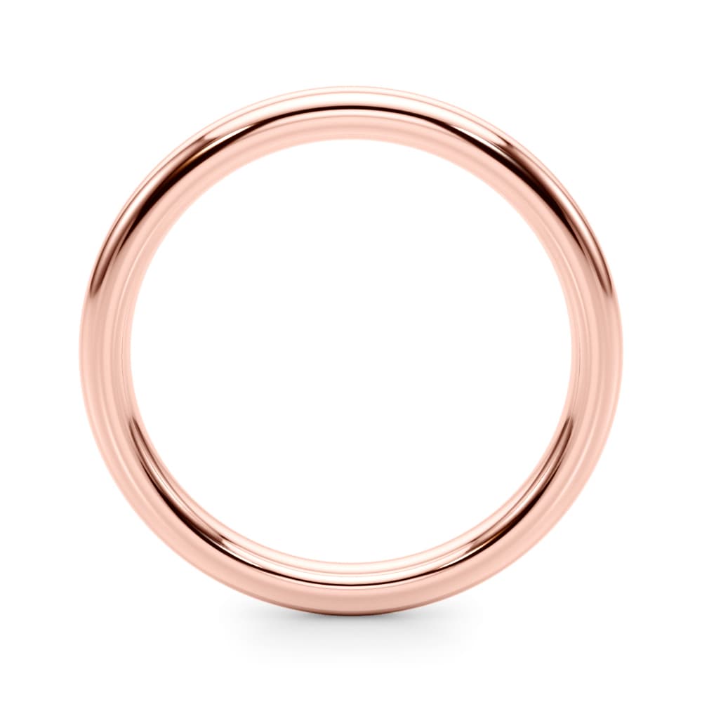 Plain Wedding Band, Side view in rose gold