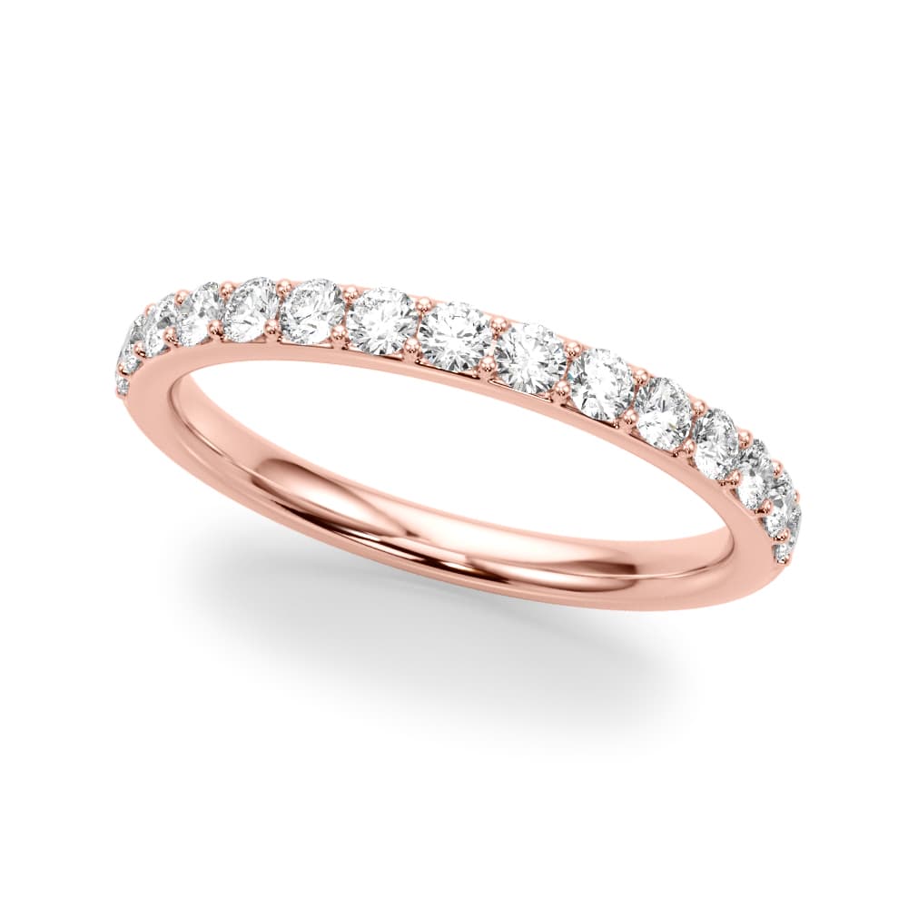 Shared Prong Wedding Ring (0.45 ct. tw.), Front view in rose gold