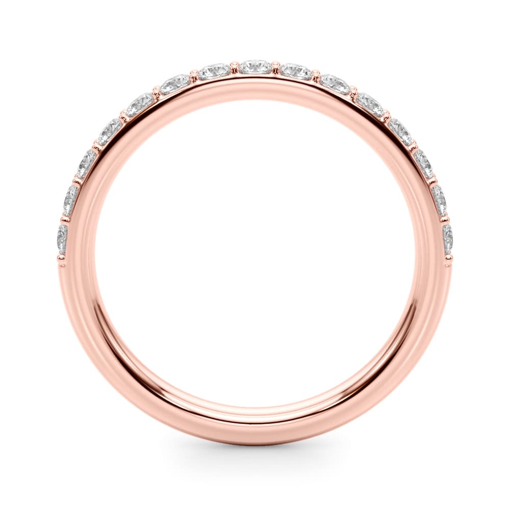 Shared Prong Wedding Ring (0.45 ct. tw.), Side view in rose gold