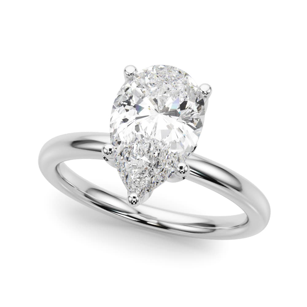 Floral Inspired Pear Engagement Ring — style 51324 in 10k White Gold