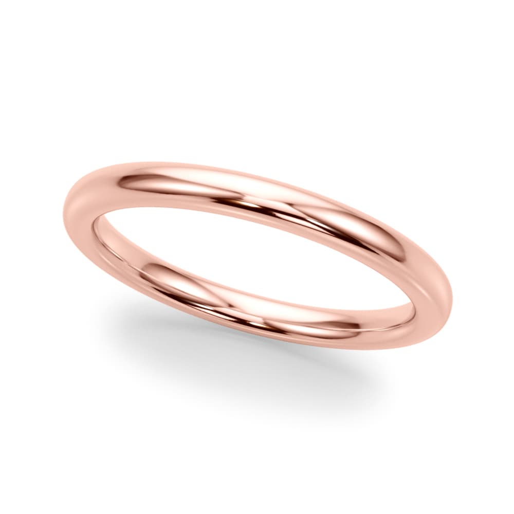 Plain Wedding Ring, Front view in rose gold