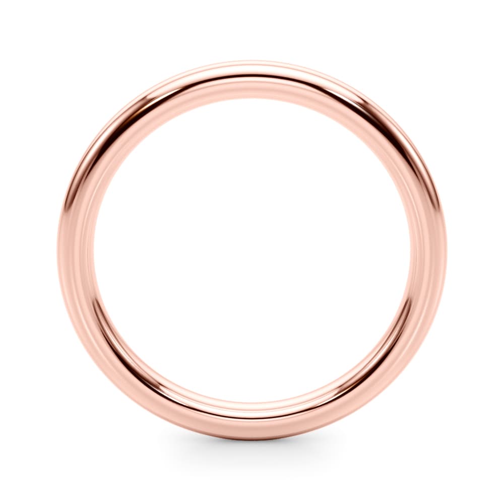 Plain Wedding Ring, Side view in rose gold