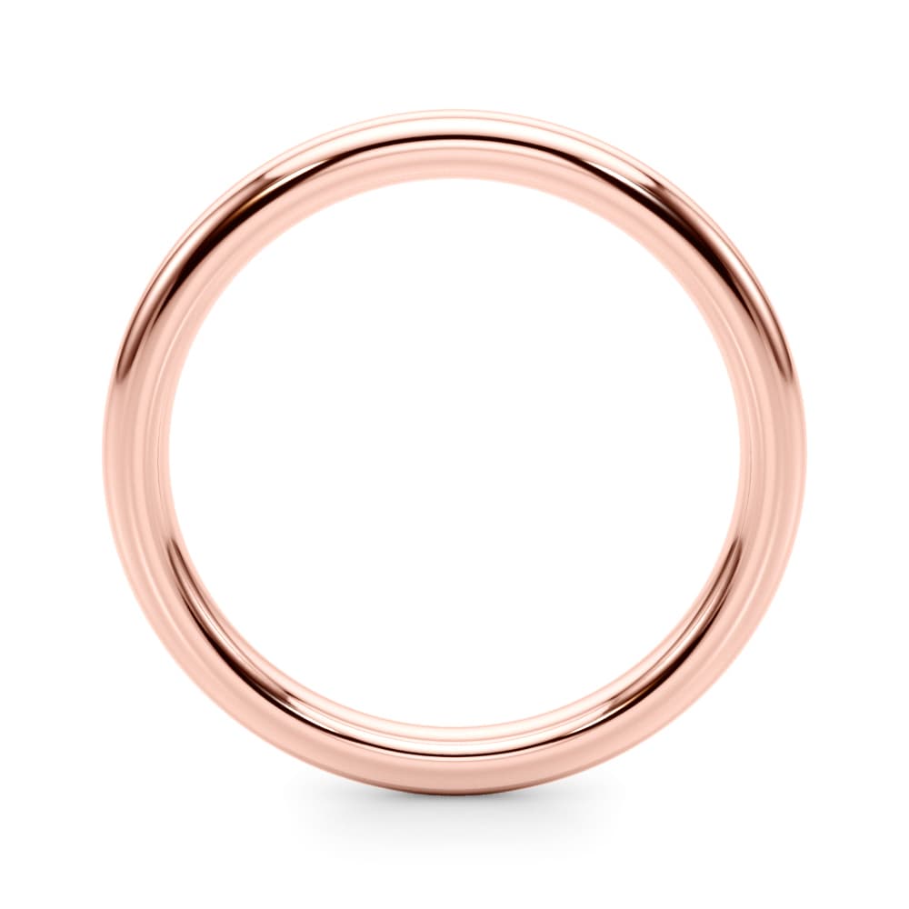 Plain Wedding Band, Side view in rose gold