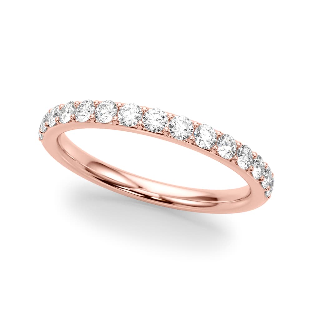 Shared Prong Wedding Ring (0.45 ct. tw.), Front view in rose gold