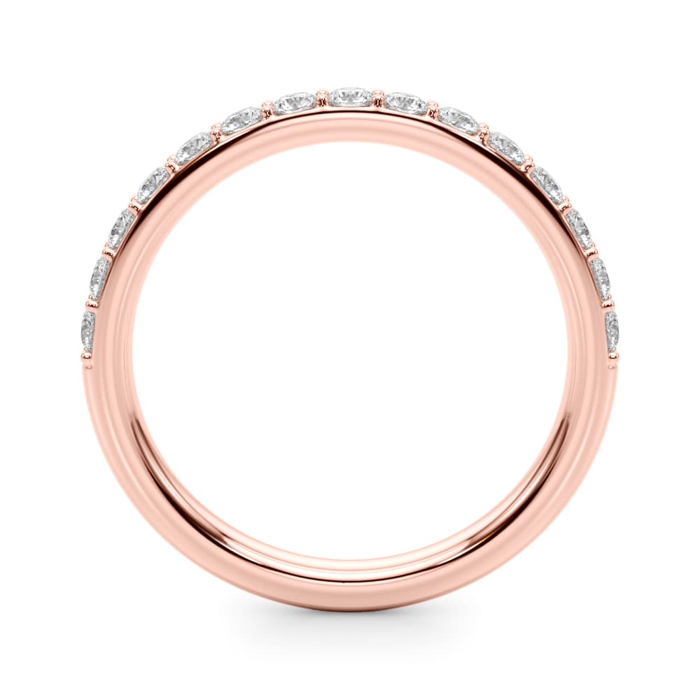 Shared Prong Wedding Ring (0.45 ct. tw.), Side view in rose gold