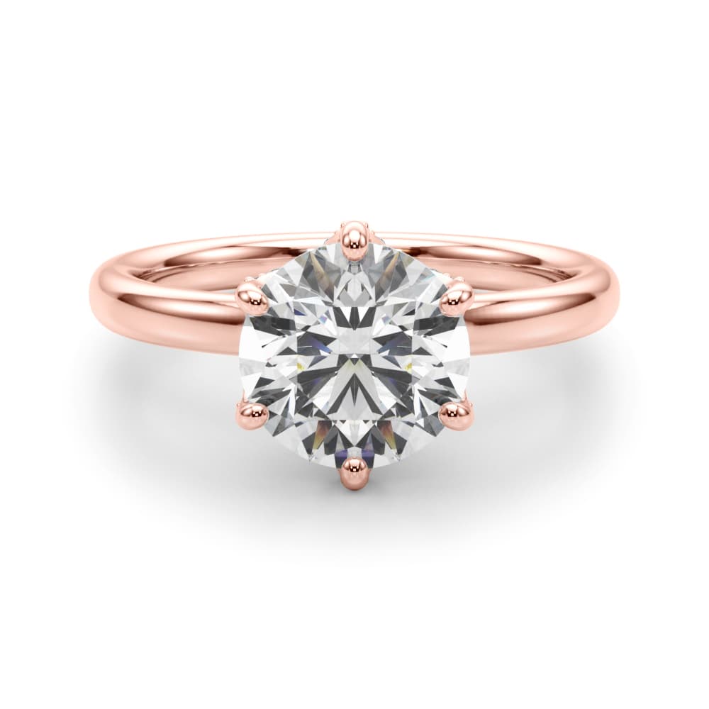 6-Prong Floral Engagement Ring, style 51328, Angle view in rose gold