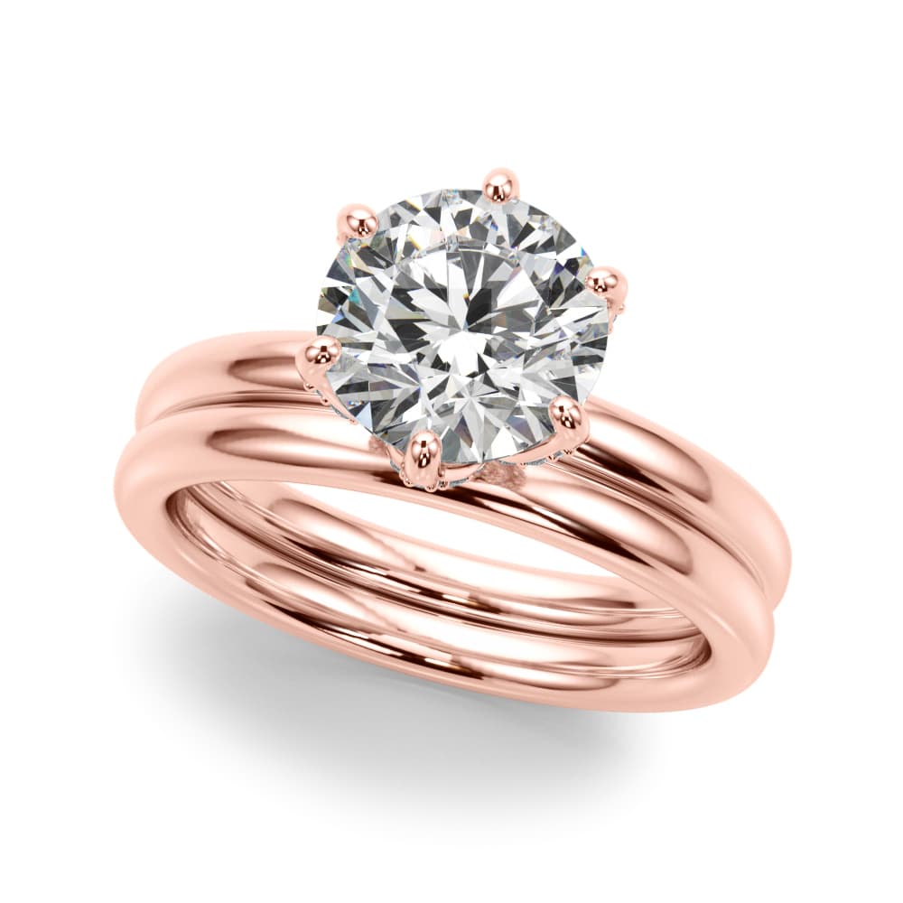 6-Prong Floral Engagement Ring, style 51328, On hand view in rose gold
