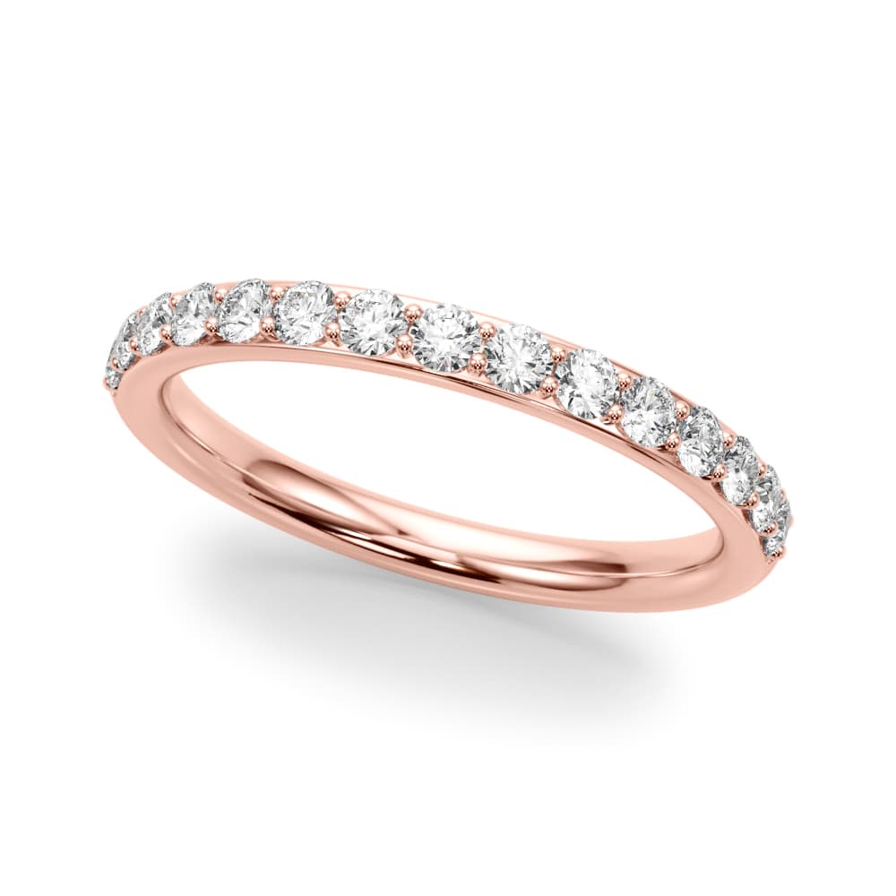 Shared Prong Wedding Band (0.45 ct. tw.), Front view in rose gold