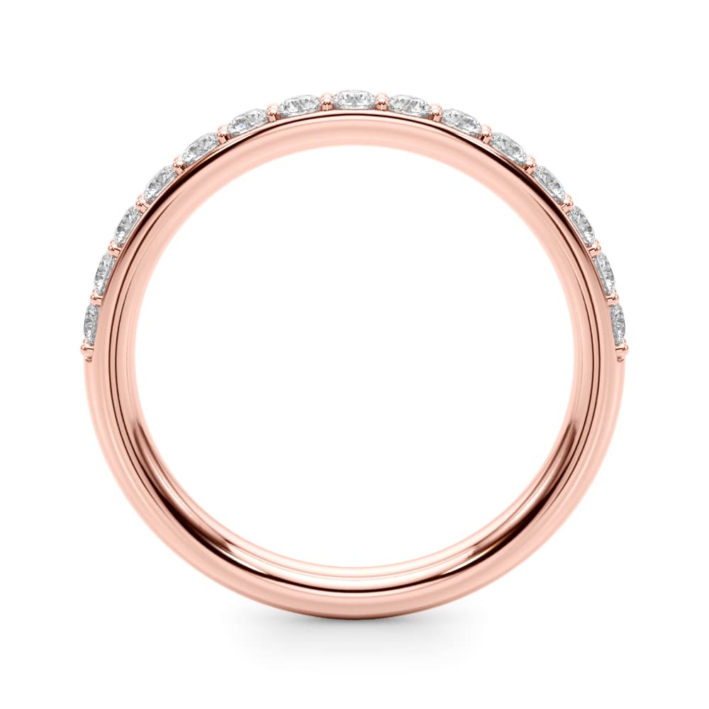 Shared Prong Wedding Band (0.45 ct. tw.), Side view in rose gold