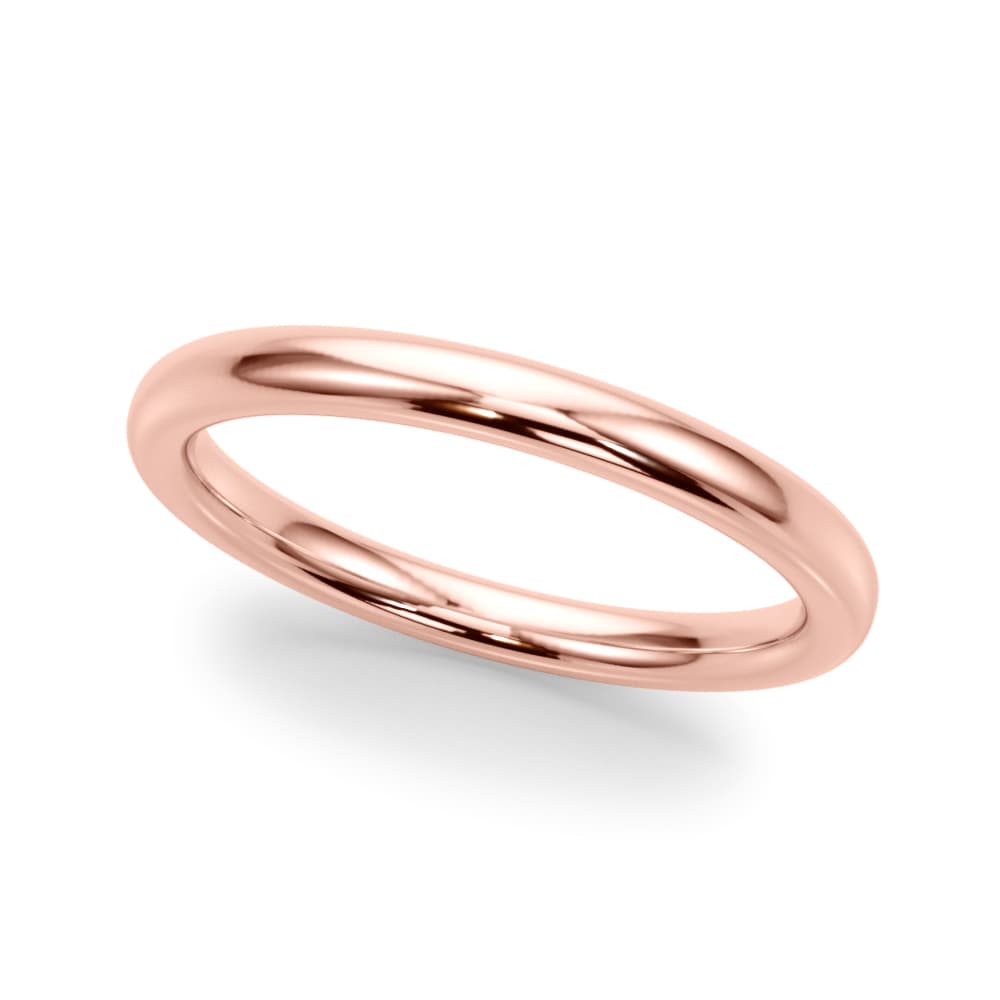 Wedding Band, Front view in rose gold