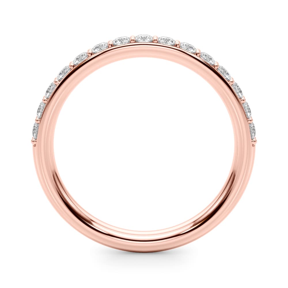 Shared Prong Wedding Band (0.45 ct. tw.), Side view in rose gold