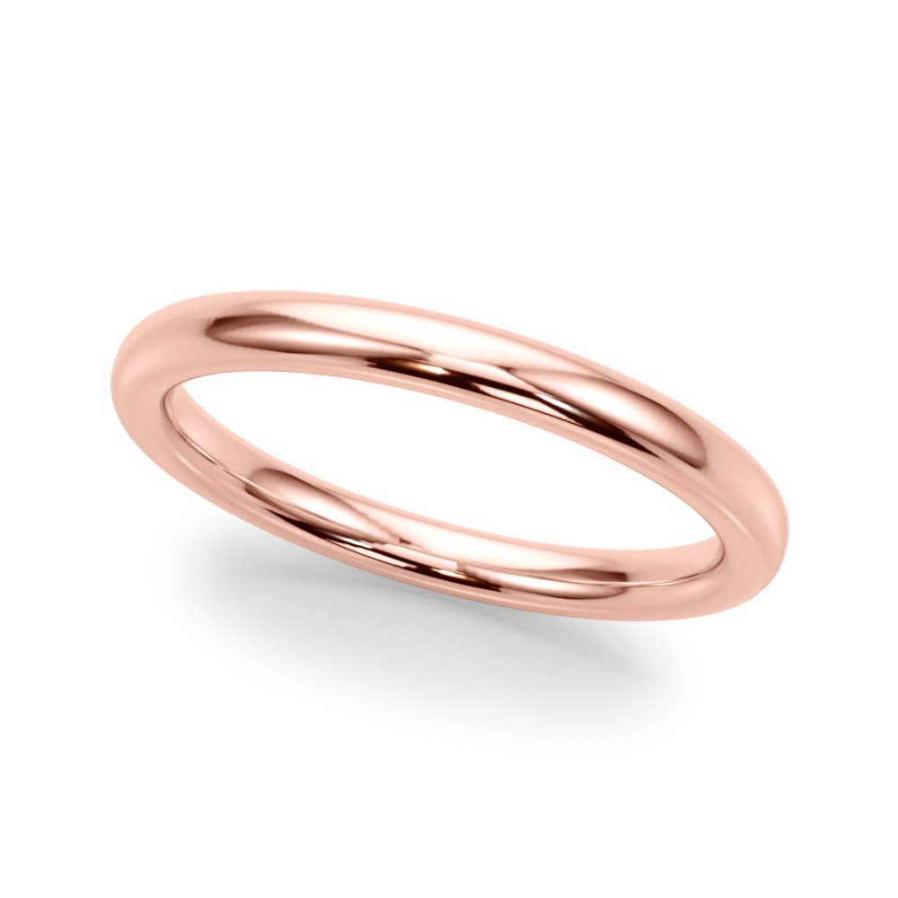 Plain Wedding Band, Front view in rose gold
