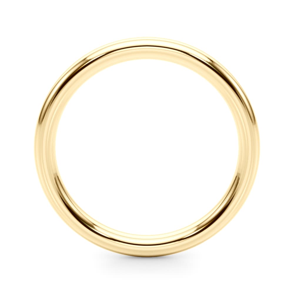 Plain Wedding Band, Side view in yellow gold