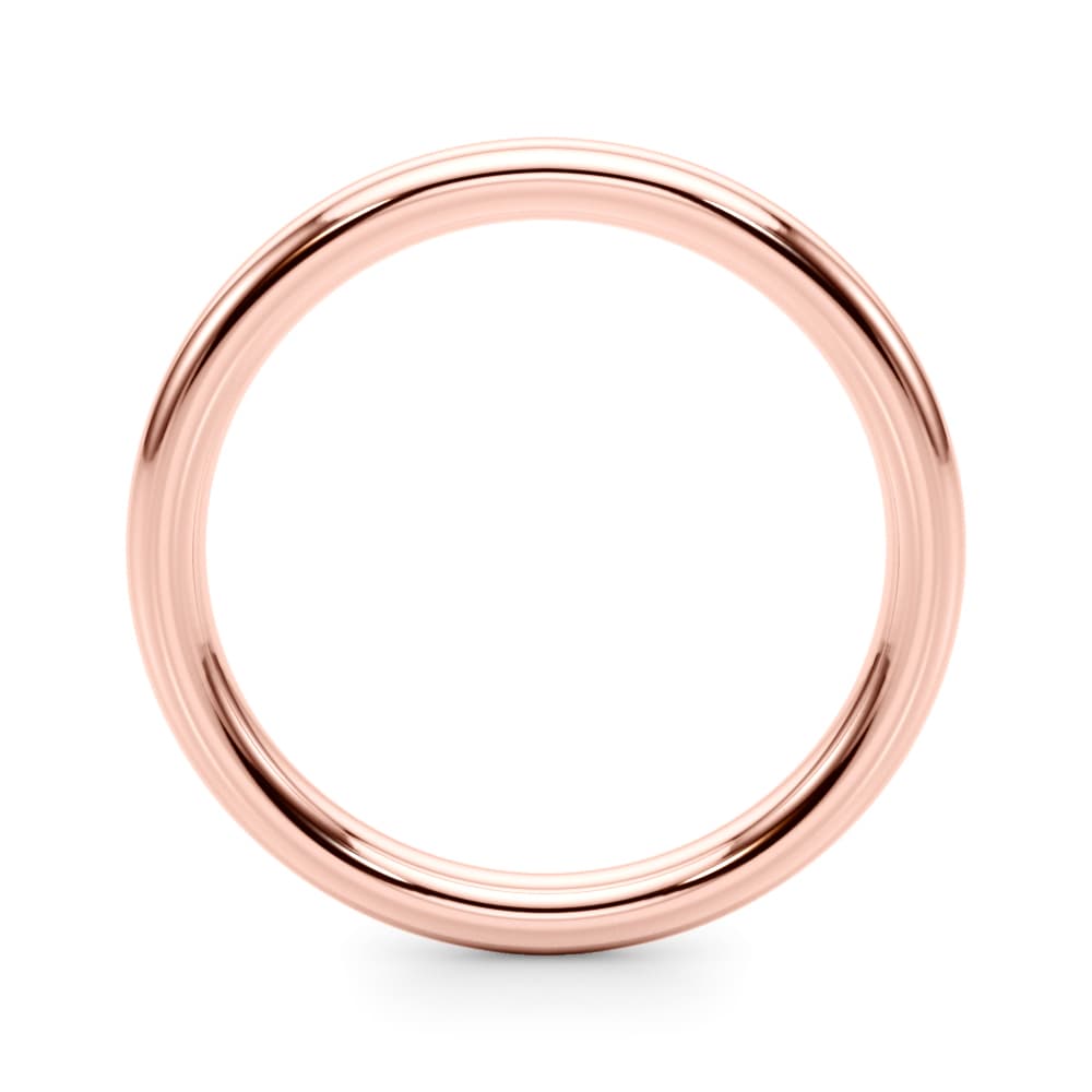 Plain Wedding Band, Side view in rose gold