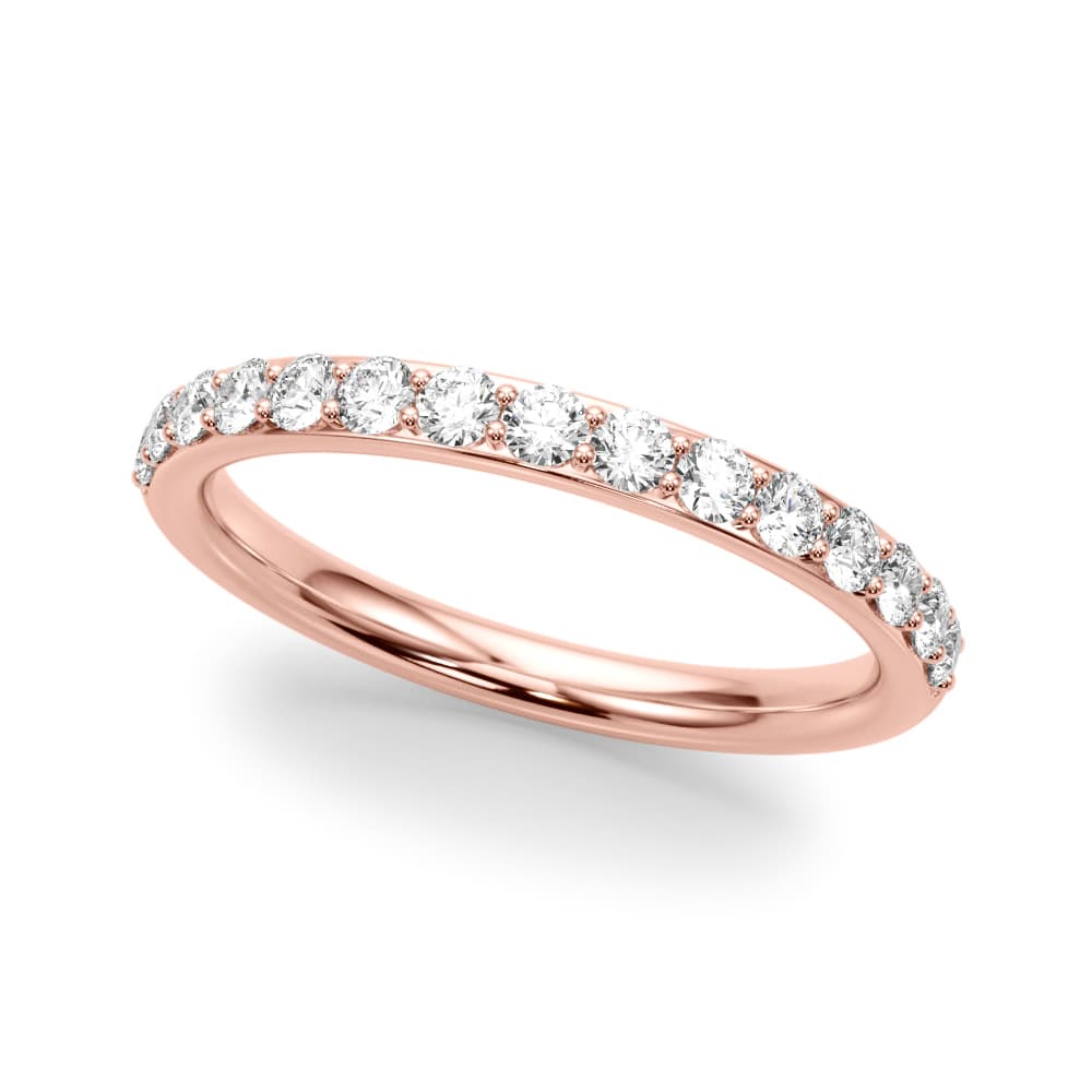 Shared Prong Wedding Band (0.45 ct. tw.), Front view in rose gold