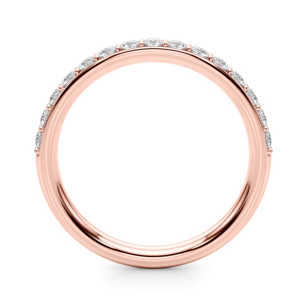 Shared Prong Wedding Band (0.45 ct. tw.), Side view in rose gold