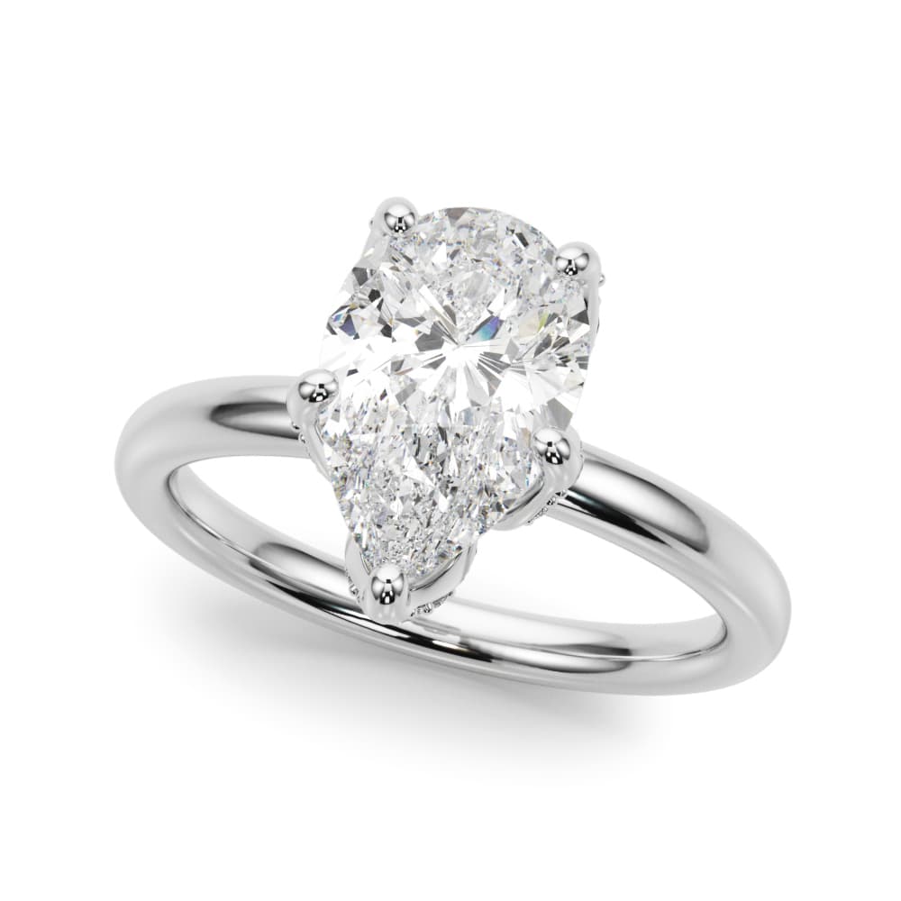 Floral Pear Engagement Ring — style 51336 in 10k White Gold