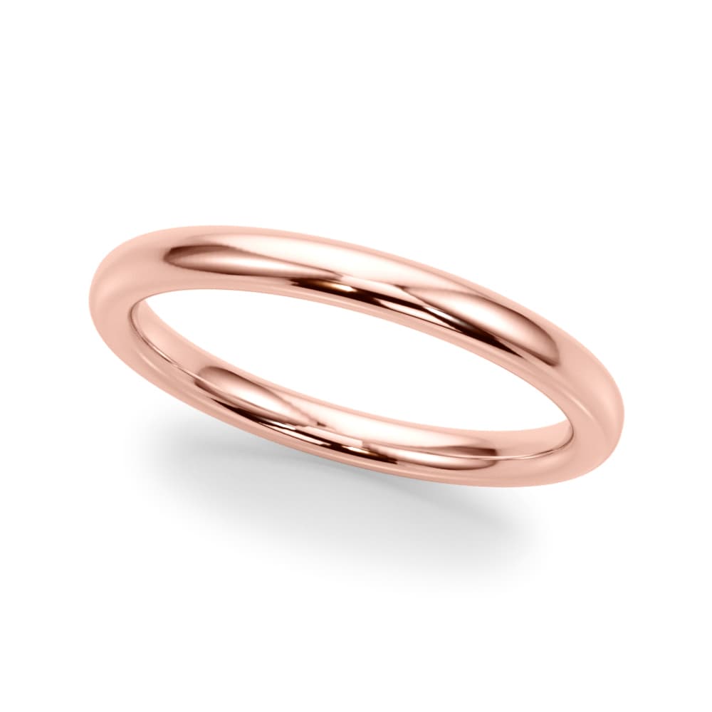Plain Wedding Band, Front view in rose gold